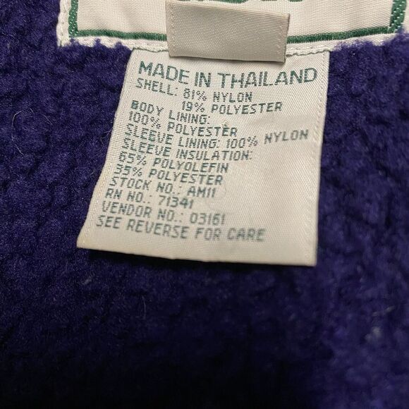 Vintage LL Bean Nylon Jacket Women's Small Purple Fleece Line Deep Pile Ski - Picture 3 of 12